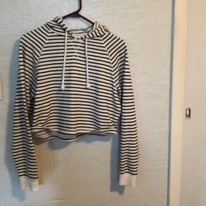 Striped cropped hoodie